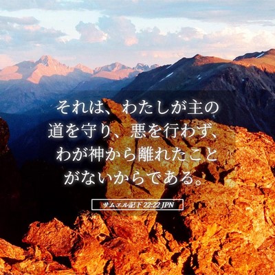 Picture 05 - サムエル記下 22:22 JPN - それは、わたしが主の道を守り、悪 - Bible Verse Picture