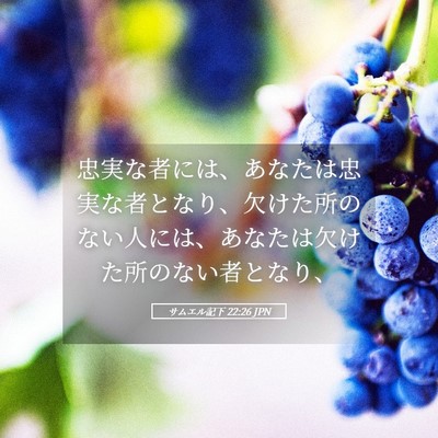 Picture 05 - サムエル記下 22:26 JPN - 忠実な者には、あなたは忠実な者と - Bible Verse Picture