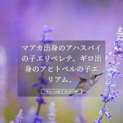 Picture 05 - サムエル記下 23:34 JPN - マアカ出身のアハスバイの子エリペ - Bible Verse Picture