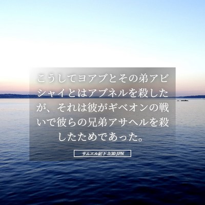 Picture 05 - サムエル記下 3:30 JPN - こうしてヨアブとその弟アビシャイ - Bible Verse Picture