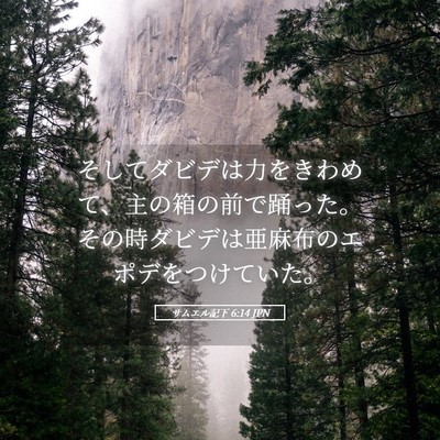 Picture 05 - サムエル記下 6:14 JPN - そしてダビデは力をきわめて、主の - Bible Verse Picture