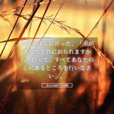 Picture 05 - サムエル記下 7:3 JPN - ナタンは王に言った、「主があなた - Bible Verse Picture