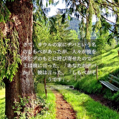 Picture 05 - サムエル記下 9:2 JPN - さて、サウルの家にヂバという名の - Bible Verse Picture