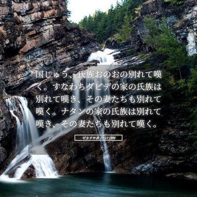 Picture 05 - ゼカリヤ書 12:12 JPN - 国じゅう、氏族おのおの別れて嘆く - Bible Verse Picture