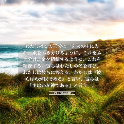 Picture 05 - ゼカリヤ書 13:9 JPN - わたしはこの三分の一を火の中に入 - Bible Verse Picture