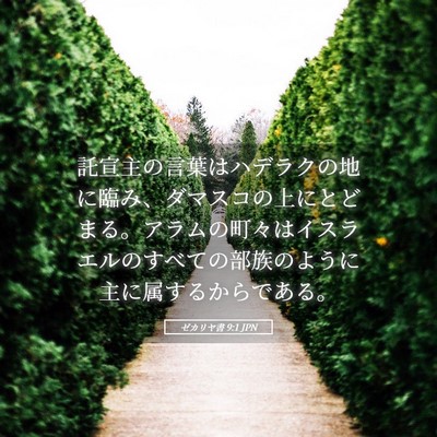 Picture 05 - ゼカリヤ書 9:1 JPN - 託宣主の言葉はハデラクの地に臨み - Bible Verse Picture