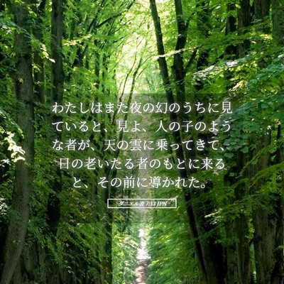 Picture 05 - ダニエル書 7:13 JPN - わたしはまた夜の幻のうちに見てい - Bible Verse Picture