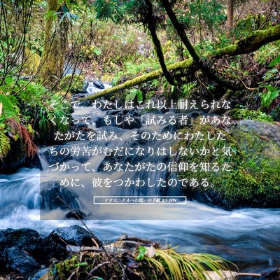 Picture 05 - テサロニケ人への第一の手紙 3:5 JPN - そこで、わたしはこれ以上耐えられ - Bible Verse Picture