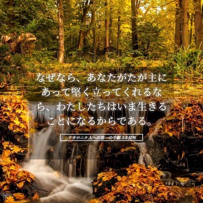 Picture 05 - テサロニケ人への第一の手紙 3:8 JPN - なぜなら、あなたがたが主にあって - Bible Verse Picture