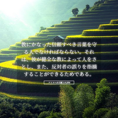 Picture 05 - テトスヘの手紙 1:9 JPN - 教にかなった信頼すべき言葉を守る - Bible Verse Picture