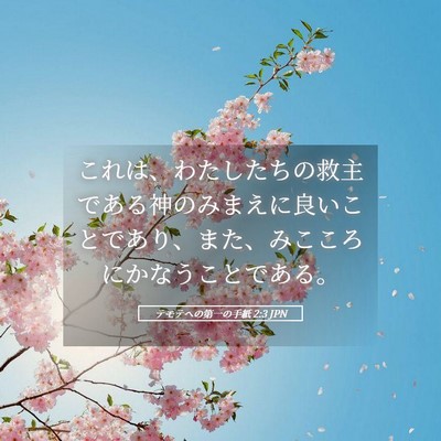 Picture 05 - テモテヘの第一の手紙 2:3 JPN - これは、わたしたちの救主である神 - Bible Verse Picture