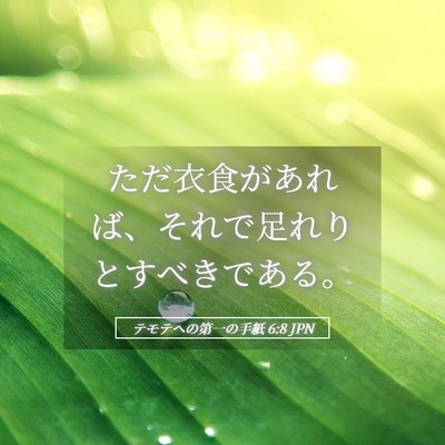 Picture 05 - テモテヘの第一の手紙 6:8 JPN - ただ衣食があれば、それで足れりと - Bible Verse Picture