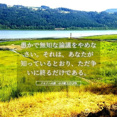 Picture 05 - テモテヘの第二の手紙 2:23 JPN - 愚かで無知な論議をやめなさい。そ - Bible Verse Picture