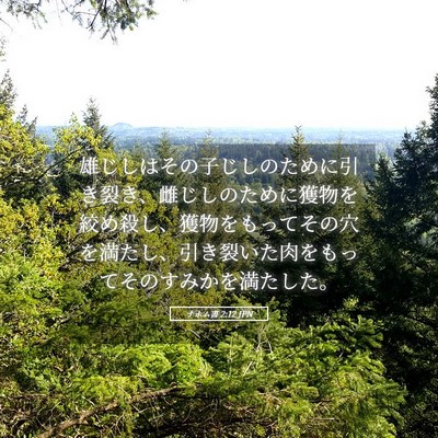 Picture 05 - ナホム書 2:12 JPN - 雄じしはその子じしのために引き裂 - Bible Verse Picture