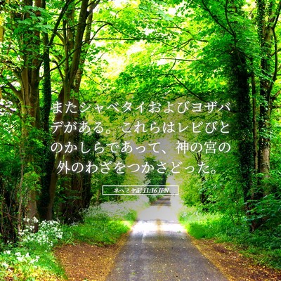 Picture 05 - ネヘミヤ記 11:16 JPN - またシャベタイおよびヨザバデがあ - Bible Verse Picture