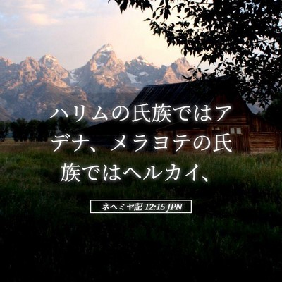 Picture 05 - ネヘミヤ記 12:15 JPN - ハリムの氏族ではアデナ、メラヨテ - Bible Verse Picture