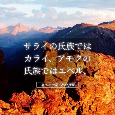 Picture 05 - ネヘミヤ記 12:20 JPN - サライの氏族ではカライ、アモクの - Bible Verse Picture