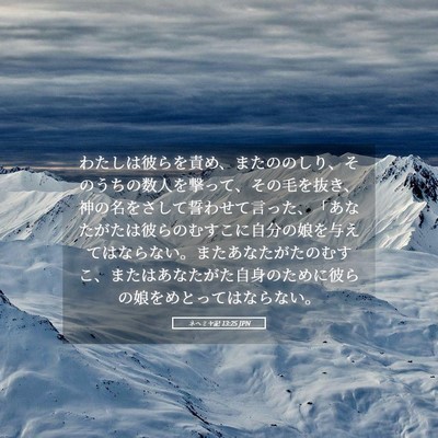 Picture 05 - ネヘミヤ記 13:25 JPN - わたしは彼らを責め、またののしり - Bible Verse Picture