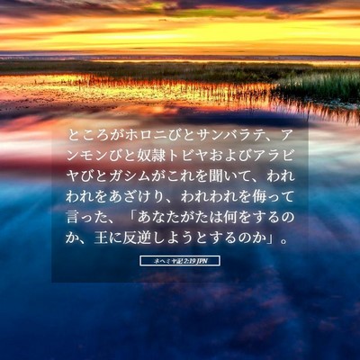 Picture 05 - ネヘミヤ記 2:19 JPN - ところがホロニびとサンバラテ、ア - Bible Verse Picture