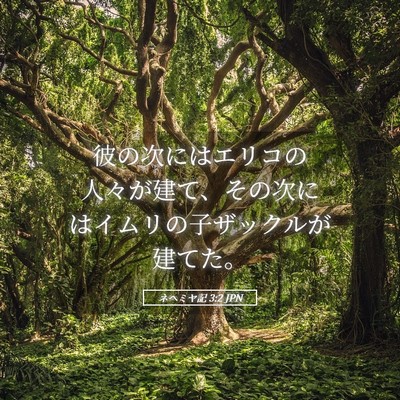 Picture 05 - ネヘミヤ記 3:2 JPN - 彼の次にはエリコの人々が建て、そ - Bible Verse Picture