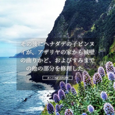 Picture 05 - ネヘミヤ記 3:24 JPN - その後にヘナダデの子ビンヌイが、 - Bible Verse Picture