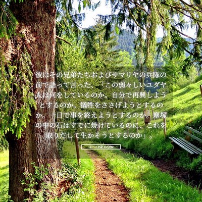 Picture 05 - ネヘミヤ記 4:2 JPN - 彼はその兄弟たちおよびサマリヤの - Bible Verse Picture