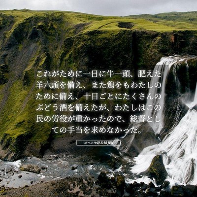 Picture 05 - ネヘミヤ記 5:18 JPN - これがために一日に牛一頭、肥えた - Bible Verse Picture