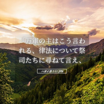 Picture 05 - ハガイ書 2:11 JPN - 「万軍の主はこう言われる、律法に - Bible Verse Picture