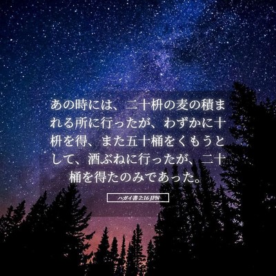 Picture 05 - ハガイ書 2:16 JPN - あの時には、二十枡の麦の積まれる - Bible Verse Picture
