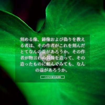Picture 05 - ハバクク書 2:18 JPN - 刻める像、鋳像および偽りを教える - Bible Verse Picture