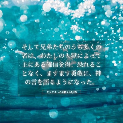 Picture 05 - ピリピ人への手紙 1:14 JPN - そして兄弟たちのうち多くの者は、 - Bible Verse Picture
