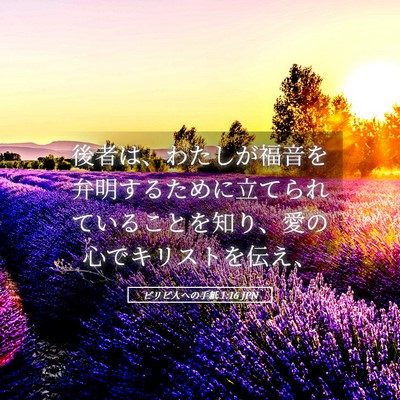 Picture 05 - ピリピ人への手紙 1:16 JPN - 後者は、わたしが福音を弁明するた - Bible Verse Picture