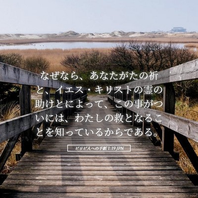 Picture 05 - ピリピ人への手紙 1:19 JPN - なぜなら、あなたがたの祈と、イエ - Bible Verse Picture