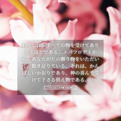 Picture 05 - ピリピ人への手紙 4:18 JPN - わたしは、すべての物を受けてあり - Bible Verse Picture