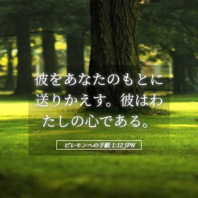 Picture 05 - ピレモンヘの手紙 1:12 JPN - 彼をあなたのもとに送りかえす。彼 - Bible Verse Picture