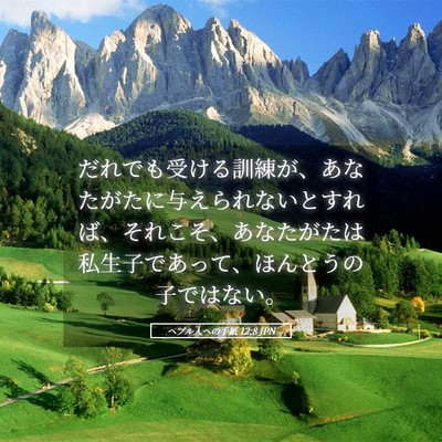 Picture 05 - ヘブル人への手紙 12:8 JPN - だれでも受ける訓練が、あなたがた - Bible Verse Picture