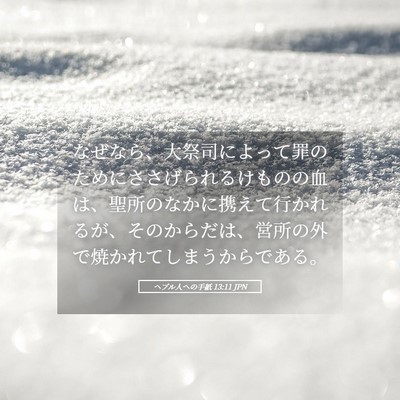 Picture 05 - ヘブル人への手紙 13:11 JPN - なぜなら、大祭司によって罪のため - Bible Verse Picture