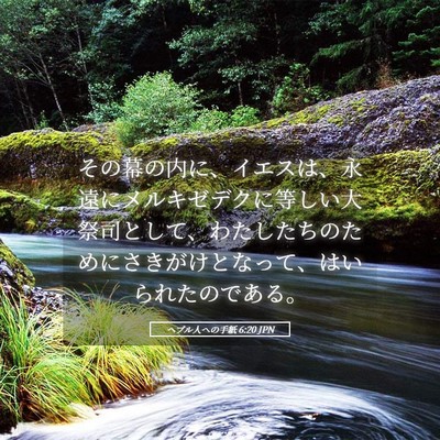Picture 05 - ヘブル人への手紙 6:20 JPN - その幕の内に、イエスは、永遠にメ - Bible Verse Picture