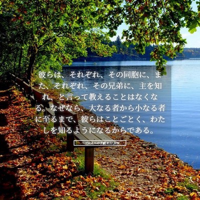Picture 05 - ヘブル人への手紙 8:11 JPN - 彼らは、それぞれ、その同胞に、ま - Bible Verse Picture