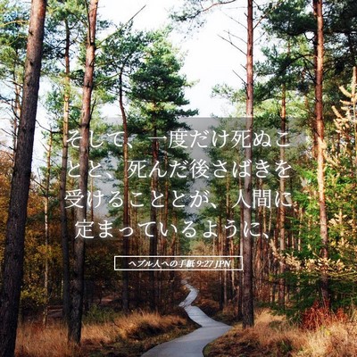 Picture 05 - ヘブル人への手紙 9:27 JPN - そして、一度だけ死ぬことと、死ん - Bible Verse Picture