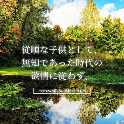 Picture 05 - ペテロの第一の手紙 1:14 JPN - 従順な子供として、無知であった時 - Bible Verse Picture