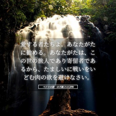 Picture 05 - ペテロの第一の手紙 2:11 JPN - 愛する者たちよ。あなたがたに勧め - Bible Verse Picture