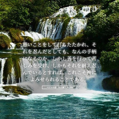 Picture 05 - ペテロの第一の手紙 2:20 JPN - 悪いことをして打ちたたかれ、それ - Bible Verse Picture
