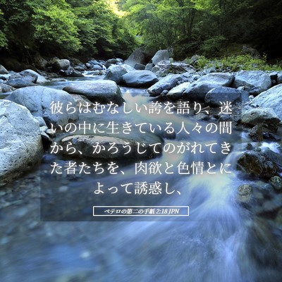 Picture 05 - ペテロの第二の手紙 2:18 JPN - 彼らはむなしい誇を語り、迷いの中 - Bible Verse Picture