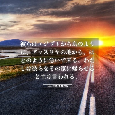 Picture 05 - ホセア書 11:11 JPN - 彼らはエジプトから鳥のように、ア - Bible Verse Picture