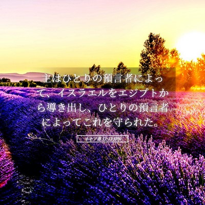 Picture 05 - ホセア書 12:13 JPN - 主はひとりの預言者によって、イス - Bible Verse Picture