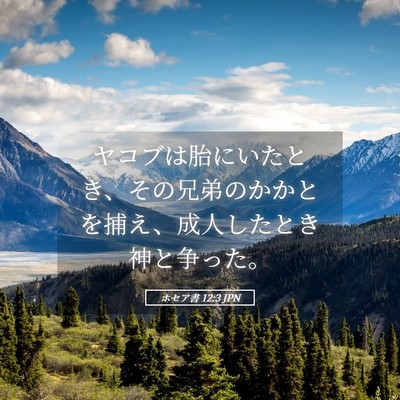 Picture 05 - ホセア書 12:3 JPN - ヤコブは胎にいたとき、その兄弟の - Bible Verse Picture