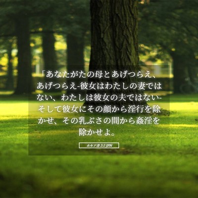 Picture 05 - ホセア書 2:2 JPN - 「あなたがたの母とあげつらえ、あ - Bible Verse Picture