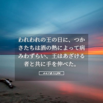 Picture 05 - ホセア書 7:5 JPN - われわれの王の日に、つかさたちは - Bible Verse Picture