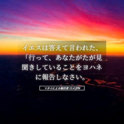 Picture 05 - マタイによる福音書 11:4 JPN - イエスは答えて言われた、「行って - Bible Verse Picture